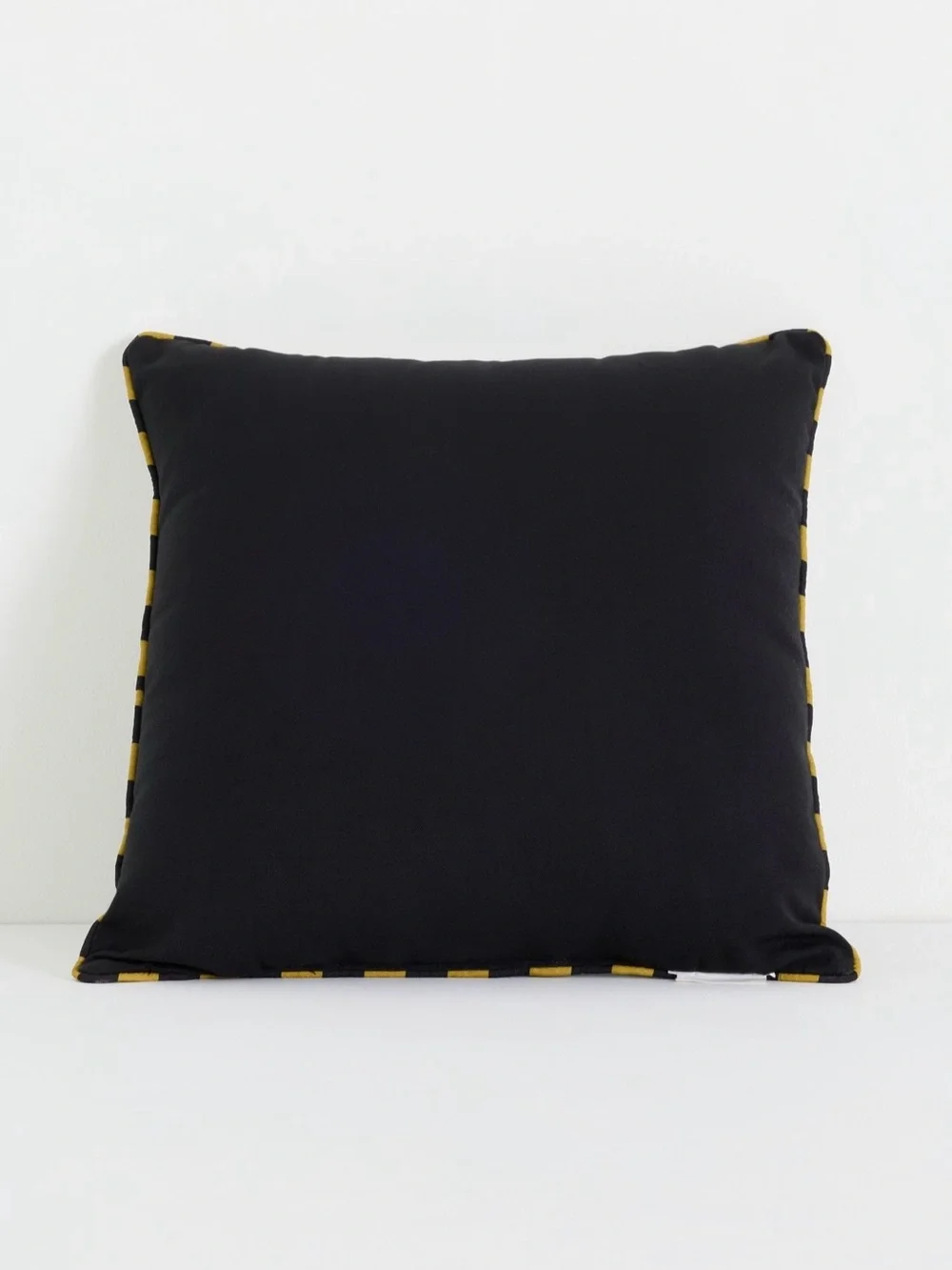Anthropologie Agatha Embroidered Black Cat Indoor/ Outdoor Pillow, 18x18